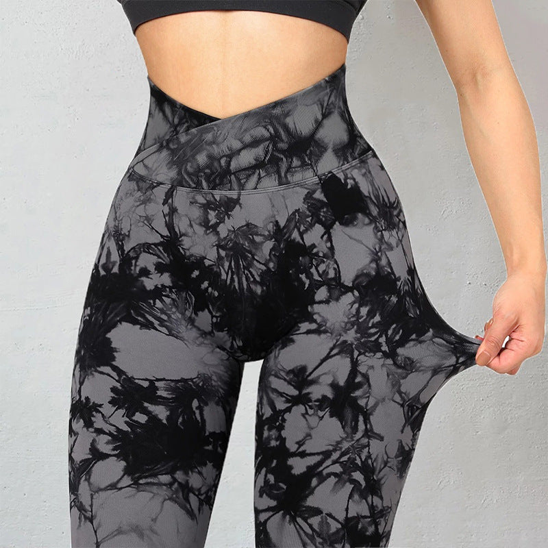 COUGAR Patterned Scrunch Leggings (Butt-Lifting, Yoga Pants, Gym Compression Tights, Seamless High Waist, Breathable Slim-Fit)