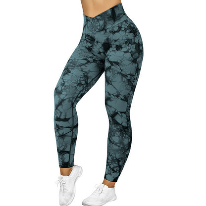 COUGAR Patterned Scrunch Leggings (Butt-Lifting, Yoga Pants, Gym Compression Tights, Seamless High Waist, Breathable Slim-Fit)