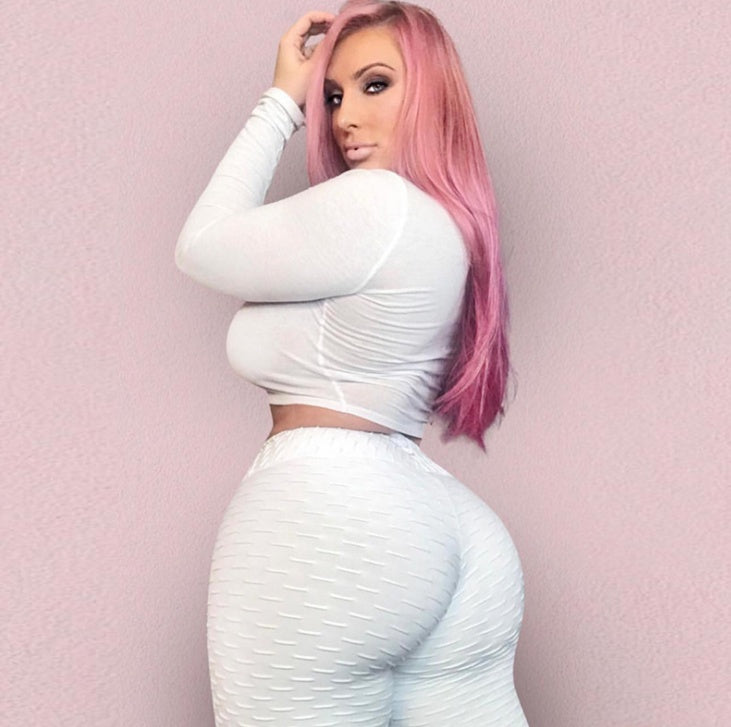 ANACONDA Plaid Scrunch Leggings (Same Prize for all Sizes, Butt-Lifting, Yoga Pants, Gym Compression Tights, Seamless High Waist, Breathable Slim-Fit)