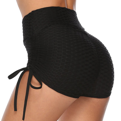 ANACONDA Drawstring Scrunch Shorts (Butt-Lifting, Yoga Shorts, Gym Compression Tights, Seamless High Waist, Breathable Slim-Fit)