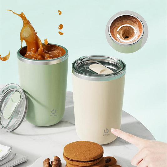 [Premium Original] NUTRI Self Stirring Portable Mug (Coffee, Milkshake, Juice Mixing, Lazy Rotating, Magnetic Stirring)