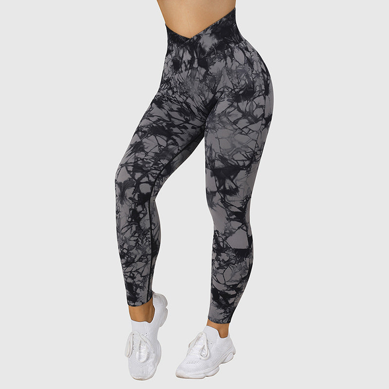 COUGAR Patterned Scrunch Leggings (Butt-Lifting, Yoga Pants, Gym Compression Tights, Seamless High Waist, Breathable Slim-Fit)