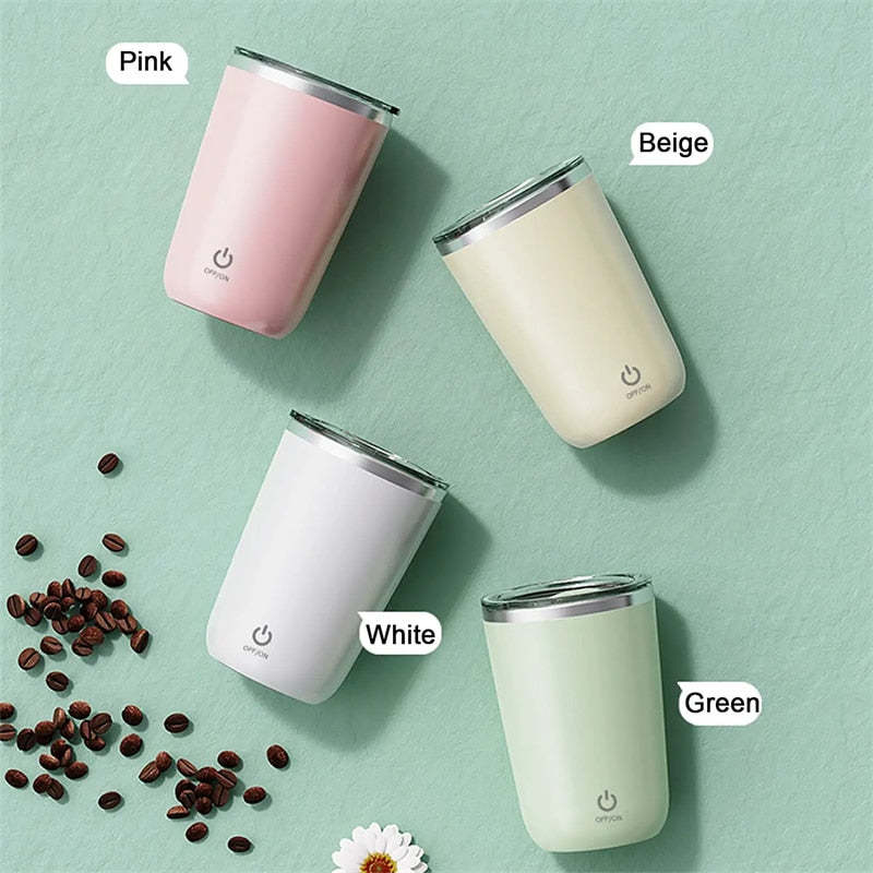 [Premium Original] NUTRI Self Stirring Portable Mug (Coffee, Milkshake, Juice Mixing, Lazy Rotating, Magnetic Stirring)