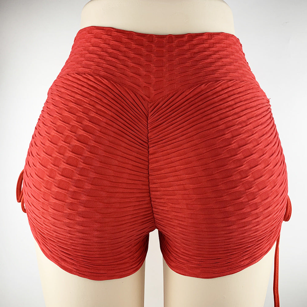 ANACONDA Drawstring Scrunch Shorts (Butt-Lifting, Yoga Shorts, Gym Compression Tights, Seamless High Waist, Breathable Slim-Fit)