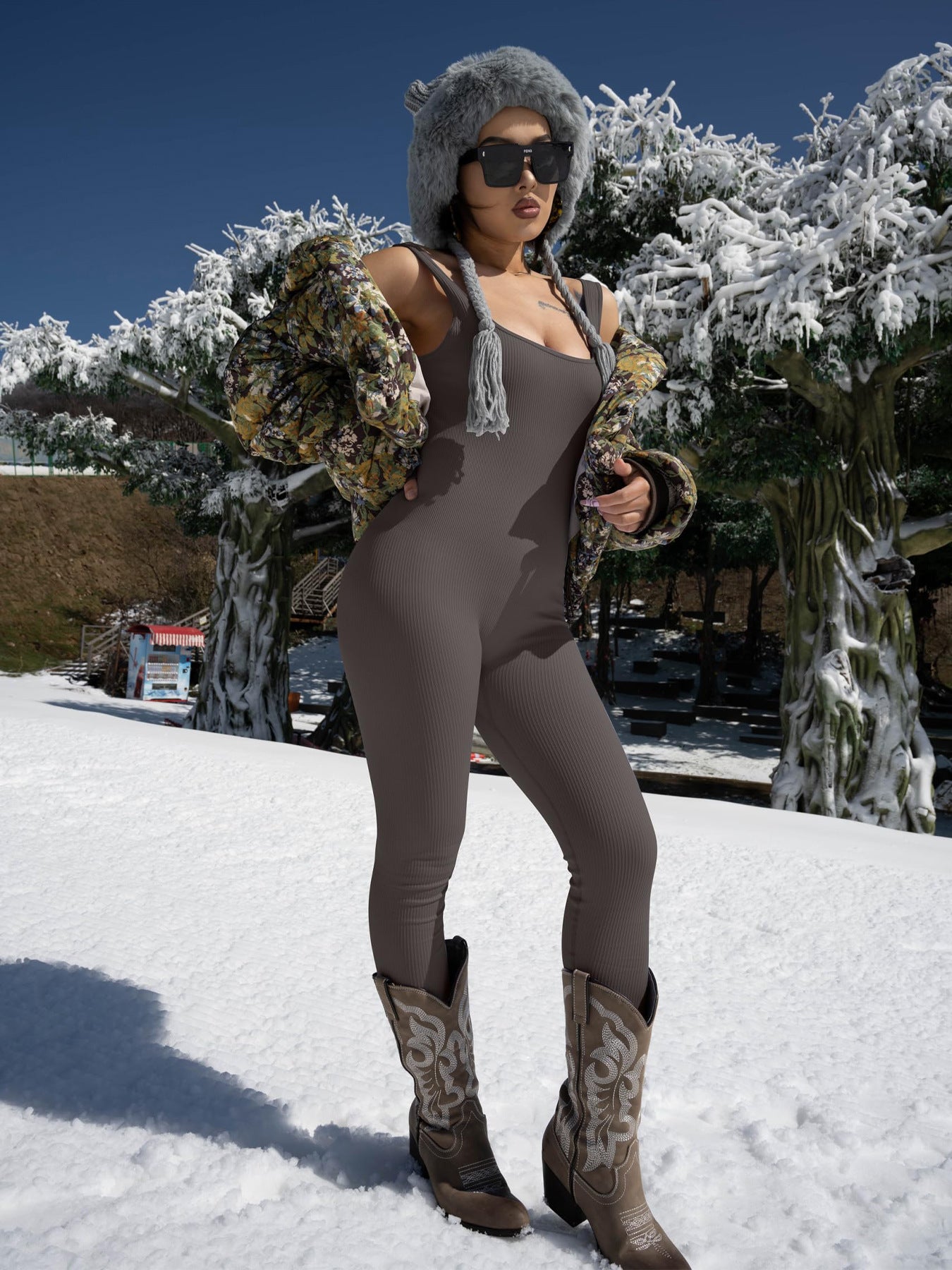 SOPHIA Jumpsuit Tights (Compression, Yoga, Gym, Athleisure, Fashion)
