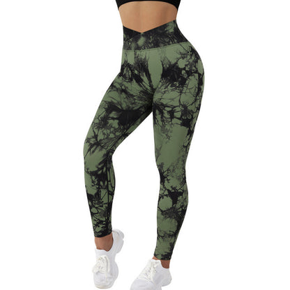 COUGAR Patterned Scrunch Leggings (Butt-Lifting, Yoga Pants, Gym Compression Tights, Seamless High Waist, Breathable Slim-Fit)