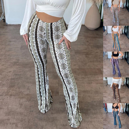 COUGAR Breathable Patterned Slim-Fir Lounge Pants (Butt-Lifting, Breathable Slim-Fit)