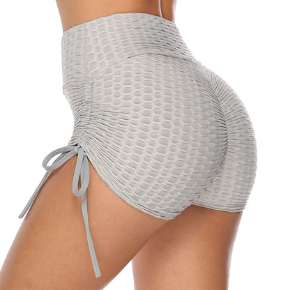 ANACONDA Drawstring Scrunch Shorts (Butt-Lifting, Yoga Shorts, Gym Compression Tights, Seamless High Waist, Breathable Slim-Fit)
