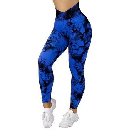COUGAR Patterned Scrunch Leggings (Butt-Lifting, Yoga Pants, Gym Compression Tights, Seamless High Waist, Breathable Slim-Fit)