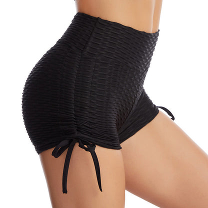 ANACONDA Drawstring Scrunch Shorts (Butt-Lifting, Yoga Shorts, Gym Compression Tights, Seamless High Waist, Breathable Slim-Fit)