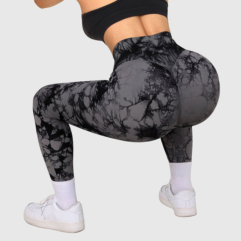 COUGAR Patterned Scrunch Leggings (Butt-Lifting, Yoga Pants, Gym Compression Tights, Seamless High Waist, Breathable Slim-Fit)