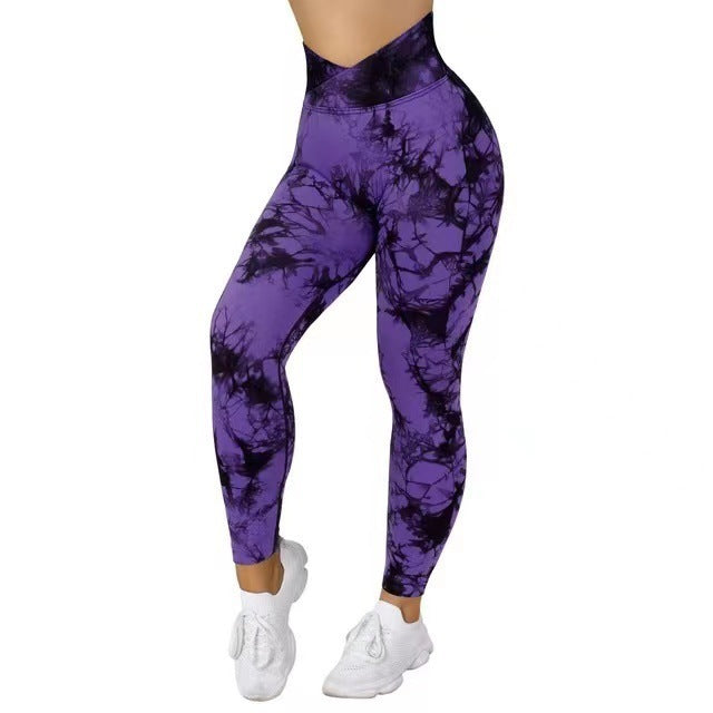 COUGAR Patterned Scrunch Leggings (Butt-Lifting, Yoga Pants, Gym Compression Tights, Seamless High Waist, Breathable Slim-Fit)