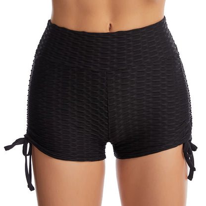 ANACONDA Drawstring Scrunch Shorts (Butt-Lifting, Yoga Shorts, Gym Compression Tights, Seamless High Waist, Breathable Slim-Fit)