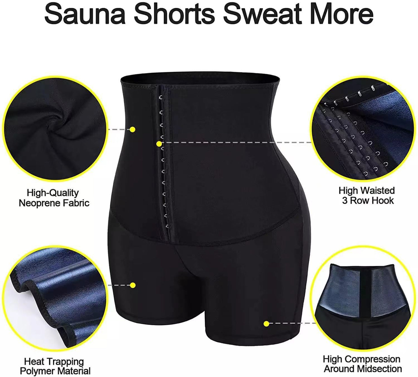DIANA Waist Trainer Compression Shorts (Thermo Slimming, Yoga Pants, Gym Leggings, Seamless High Waist, Sauna Pants, Corset)