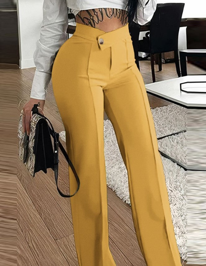 SOPHIA Smart Pants (Straight Fit, Buckle, Fashion, Women’s Trousers)